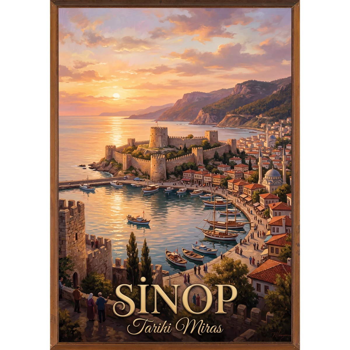 Türkiye İller Tablo - Poster Sinop (Model-72) 