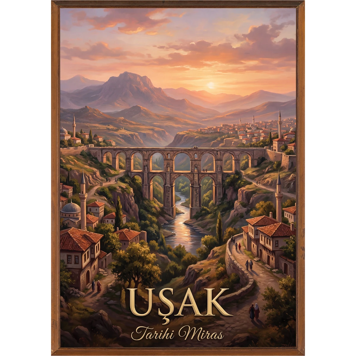 Türkiye İller Tablo - Poster Uşak (Model-66) 