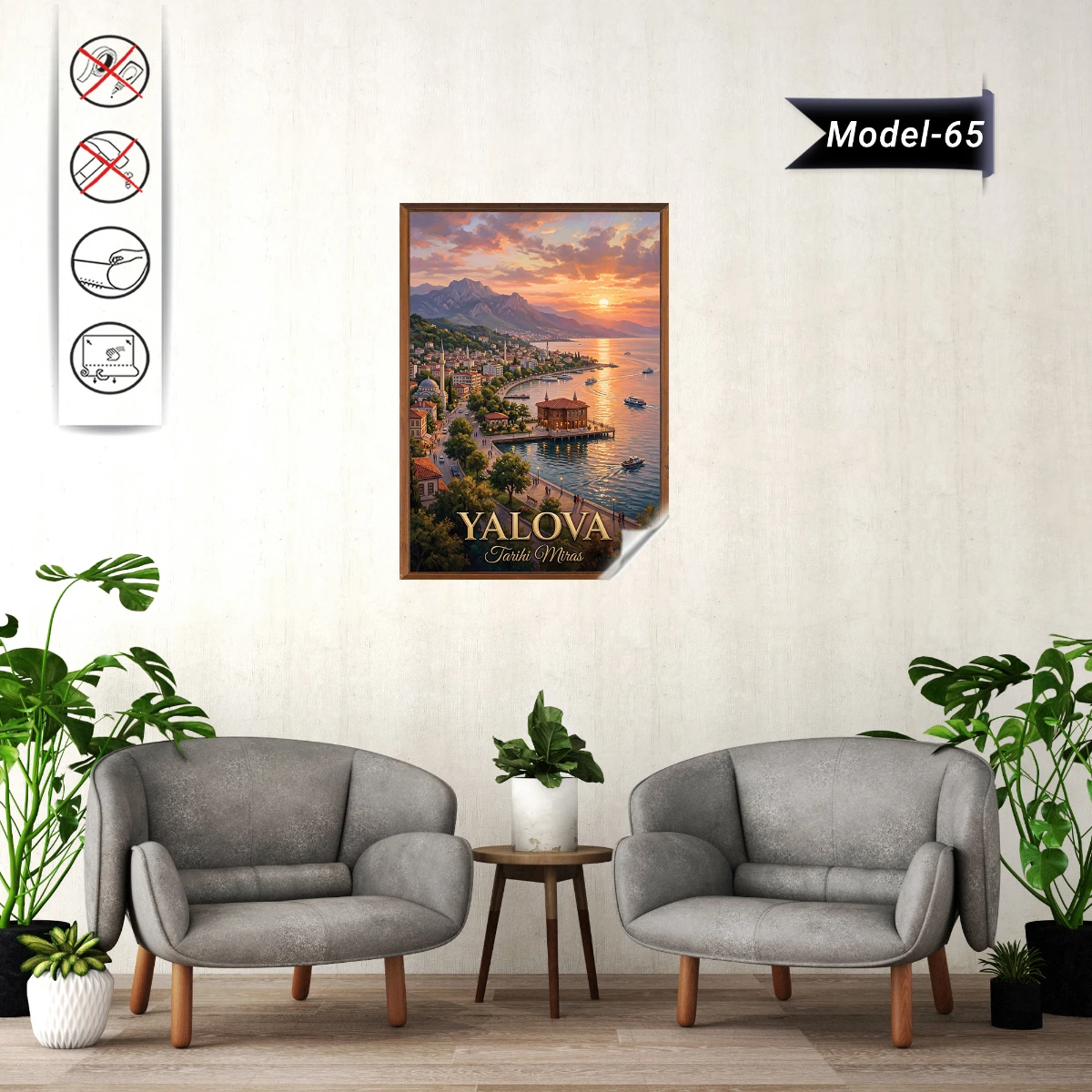 Türkiye İller Tablo - Poster Yalova (Model-65)