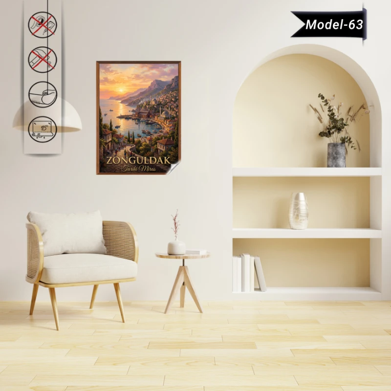 Türkiye İller Tablo - Poster Zonguldak  (Model-63)