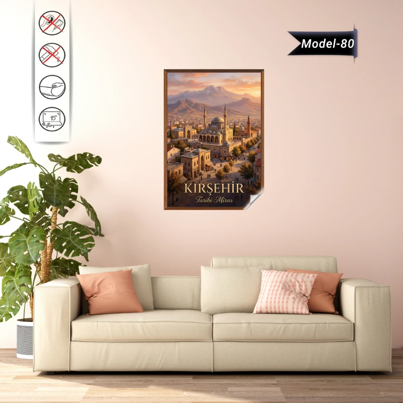 Türkiye İller Tablo - Poster Kırşehir (Model-80)