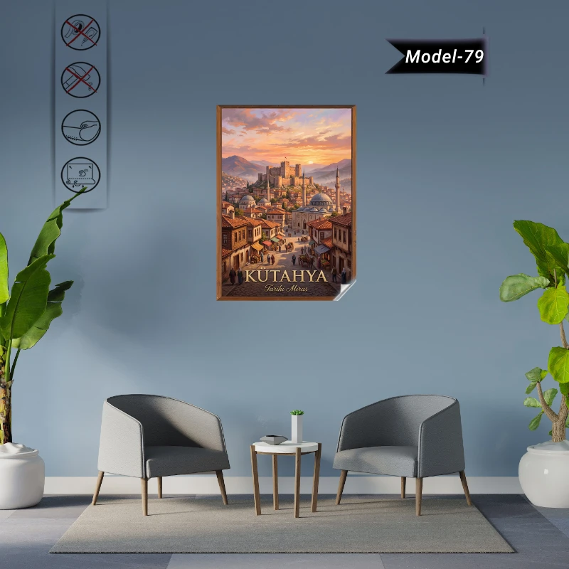 Türkiye İller Tablo - Poster Kütahya (Model-79)