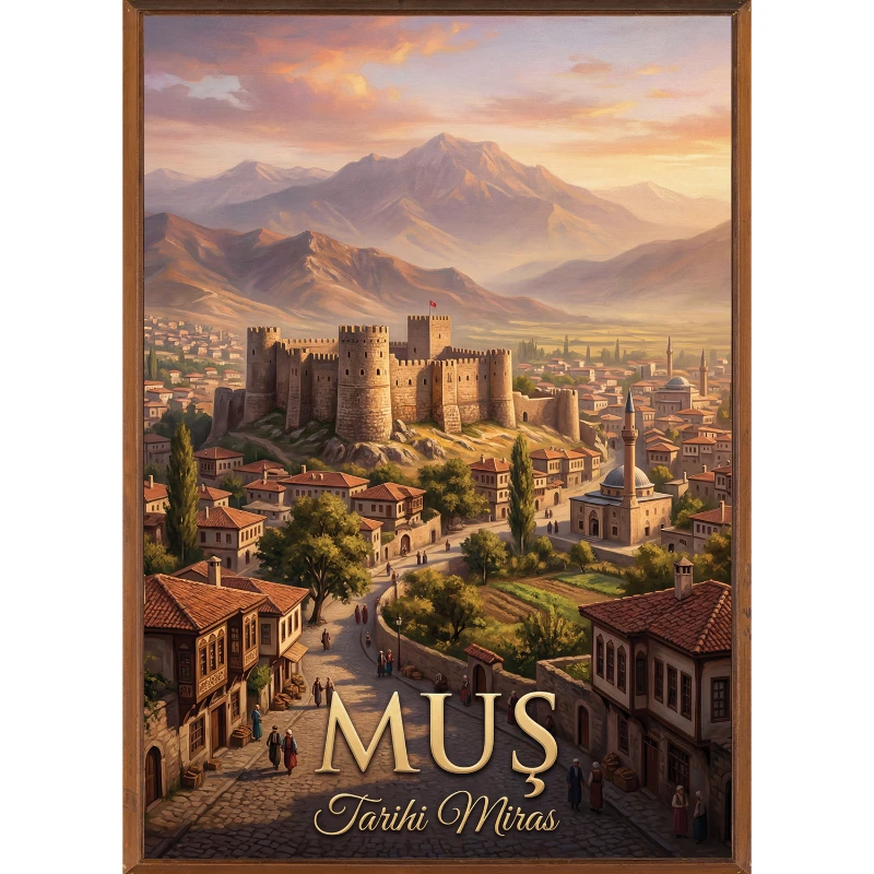 Türkiye İller Tablo - Poster Muş (Model-77)