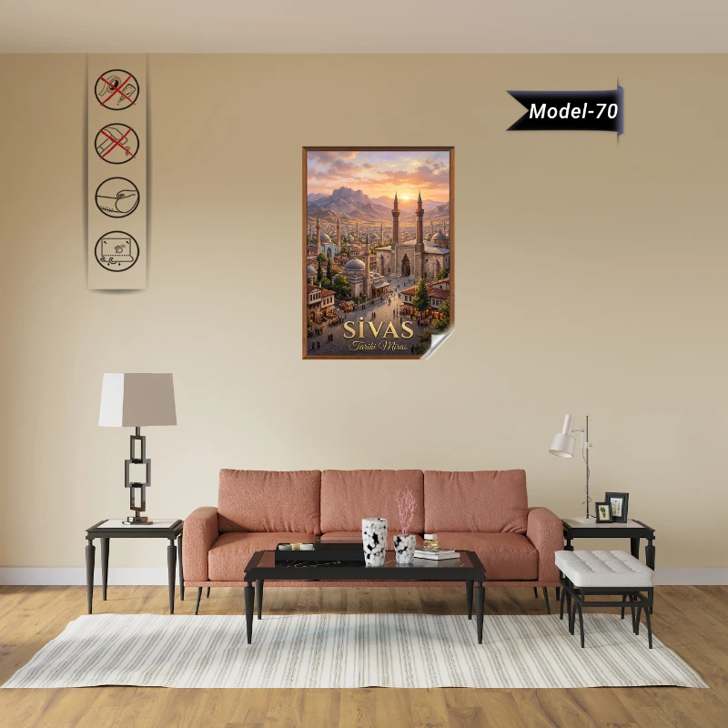 Türkiye İller Tablo - Poster Sivas (Model-70)