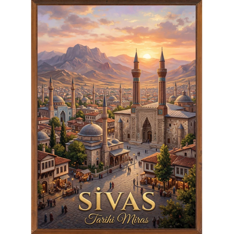 Türkiye İller Tablo - Poster Sivas (Model-70)