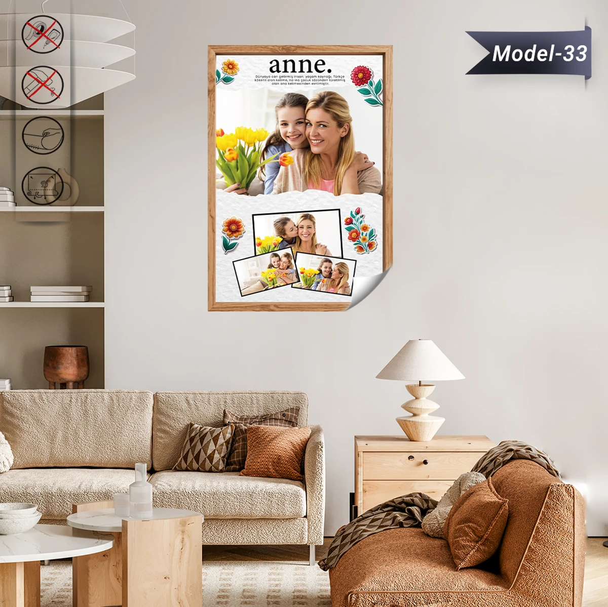 Anneler Gününe Özel Tablo - Poster Özel Gün ( Model -33)