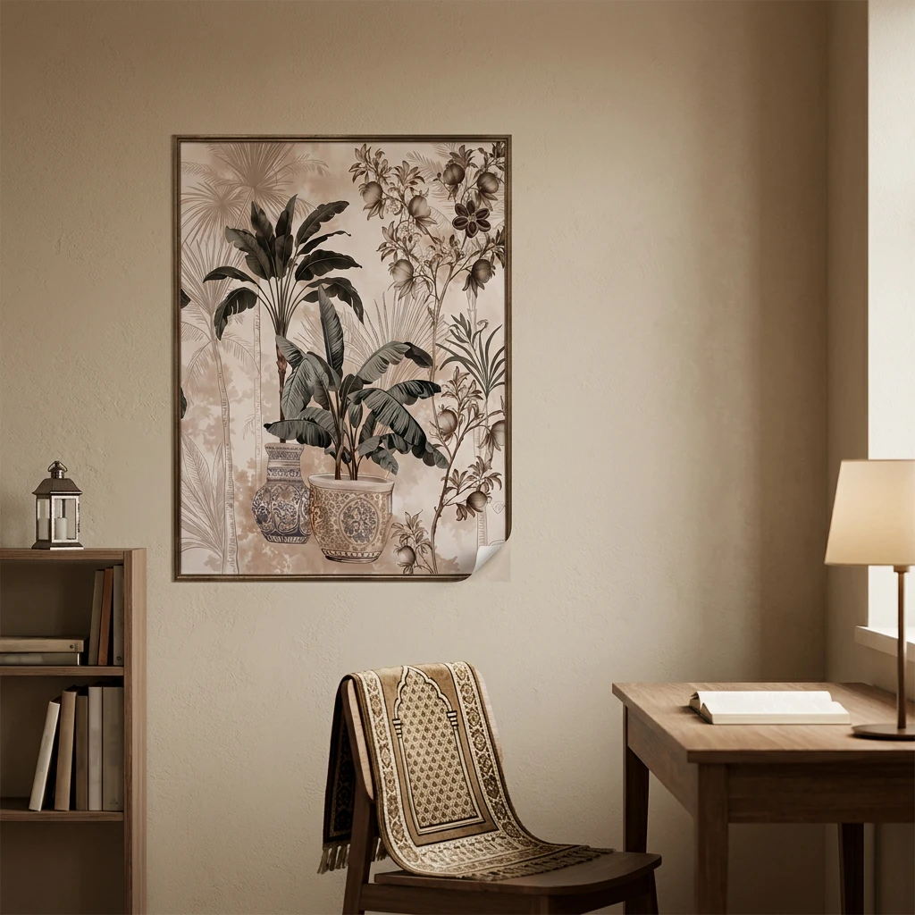 Statik Tutunma Özellikli Tablo - Poster Çiçek (Model-86)