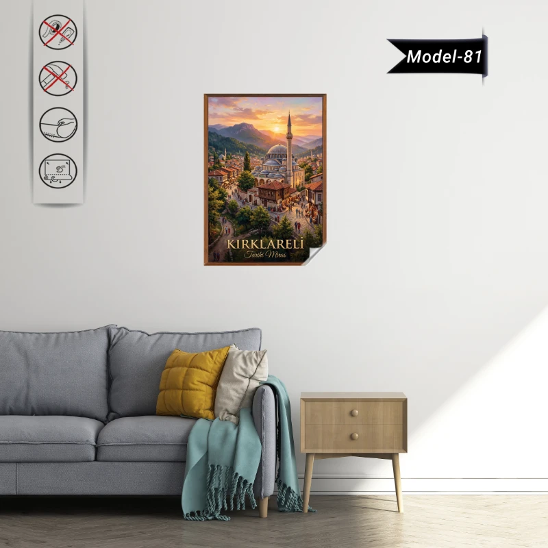 Türkiye İller Tablo - Poster Kırklareli (Model-81)