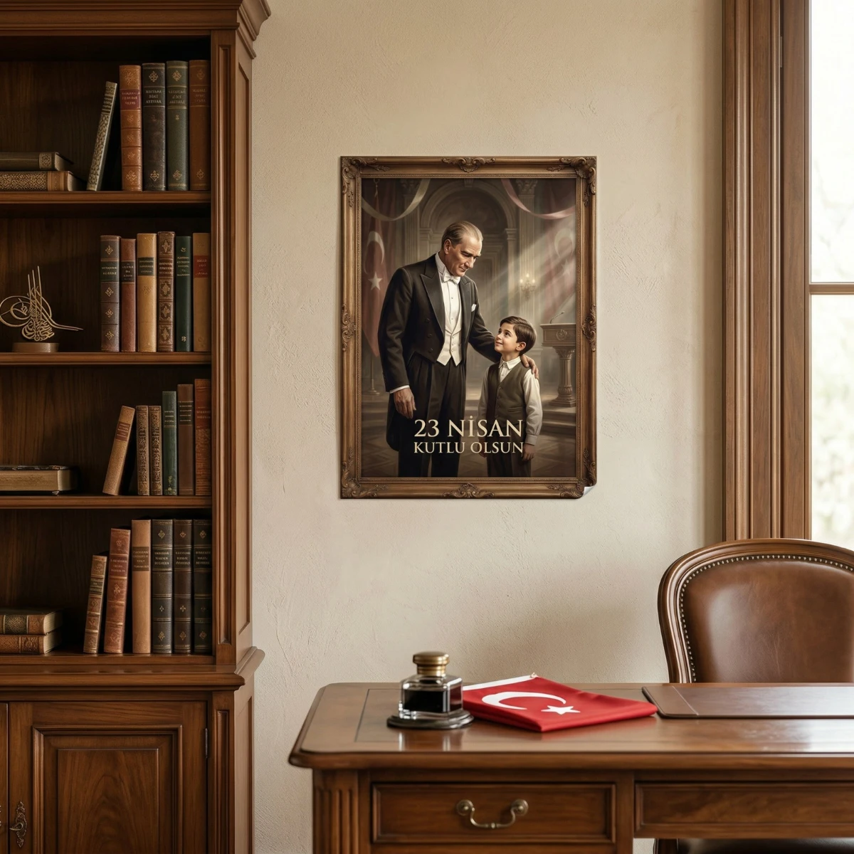 Statik Tutunma Özellikli Tablo - Poster Atatürk (Model- 32)