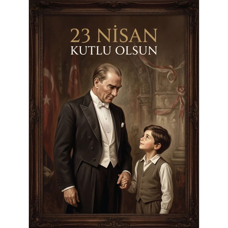 Statik Tutunma Özellikli Tablo - Poster Atatürk (Model- 31)