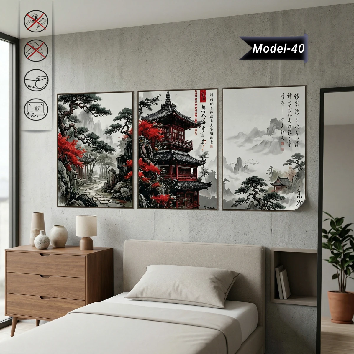 Statik Tutunma Özellikli Tablo - Poster Diğer (Model- 40)