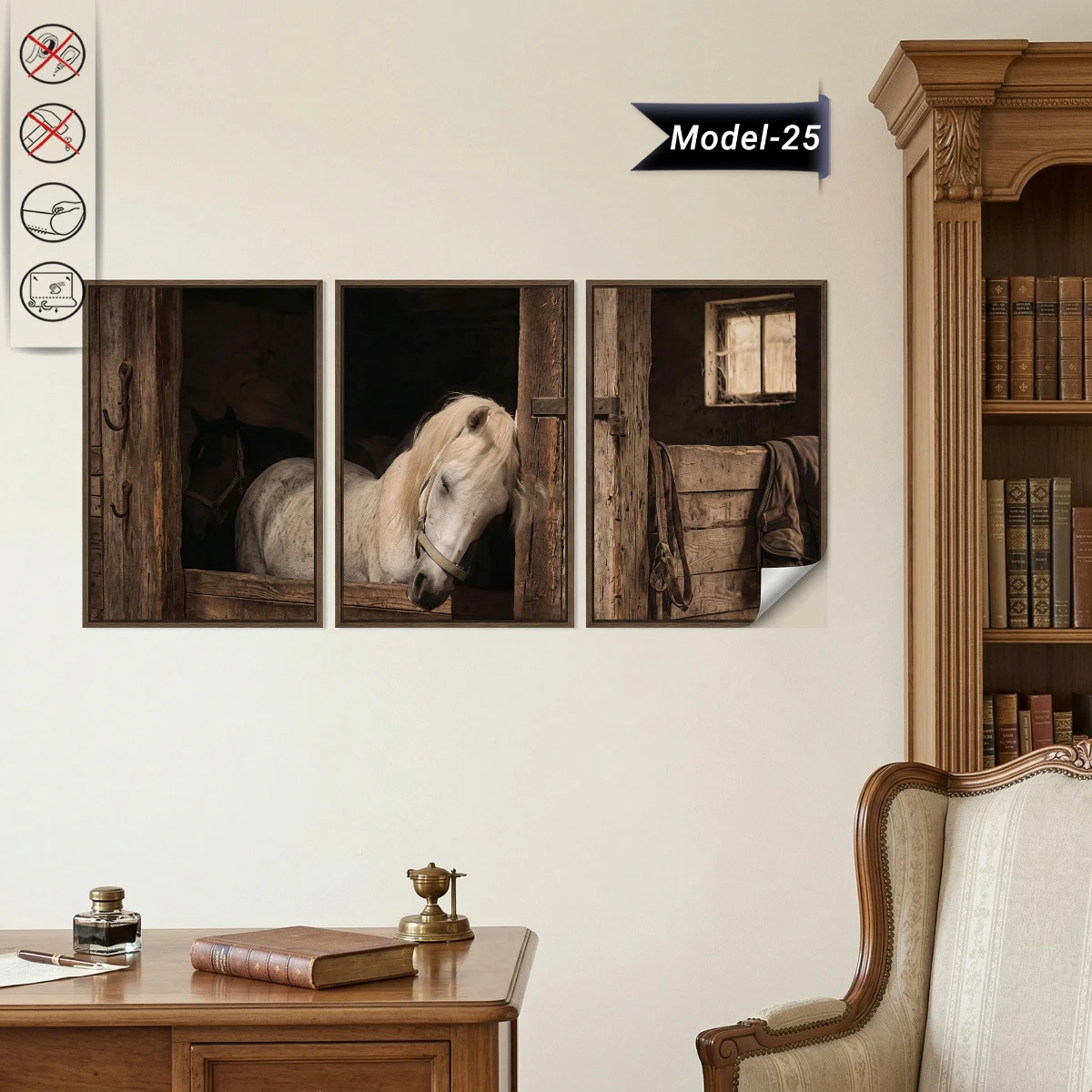 Statik Tutunma Özellikli Tablo - Poster Hayvan (Model- 25)