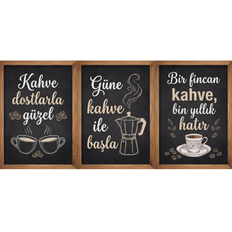Statik Tutunma Özellikli Tablo - Poster Kahve Köşesi Diğer (Model- 30)