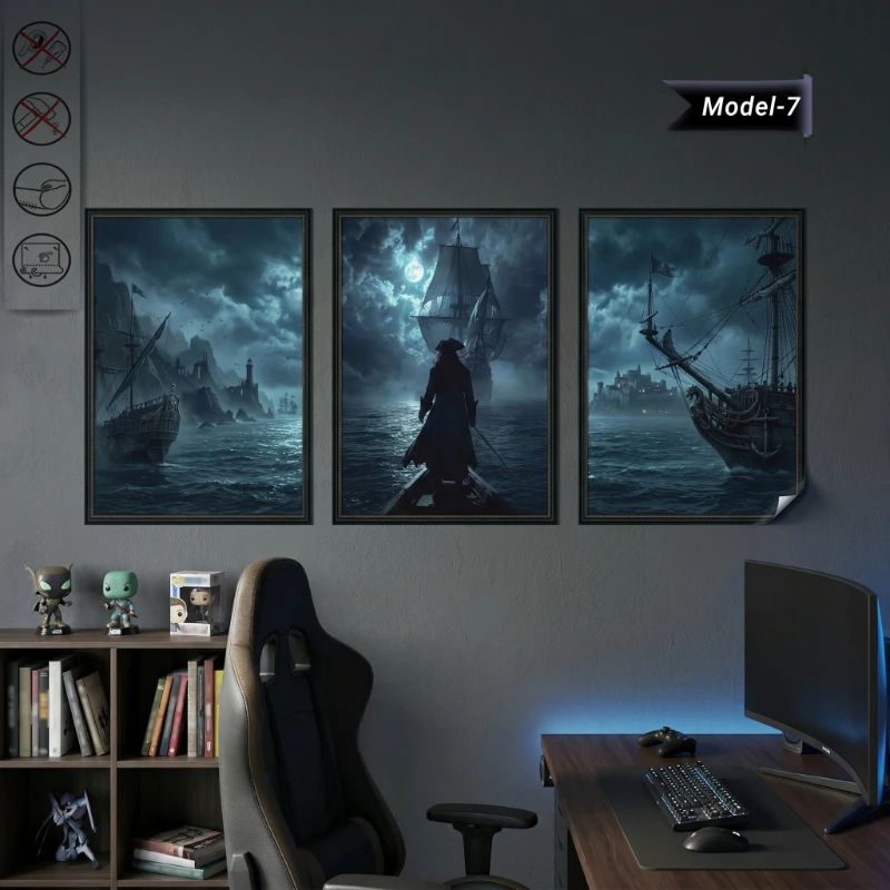 Statik Tutunma Özellikli Tablo - Poster Anime (Model- 7)