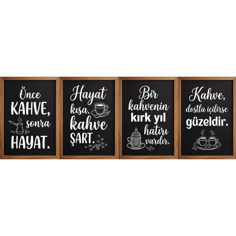 Statik Tutunma Özellikli Tablo - Poster Kahve Köşesi Diğer (Model- 31)