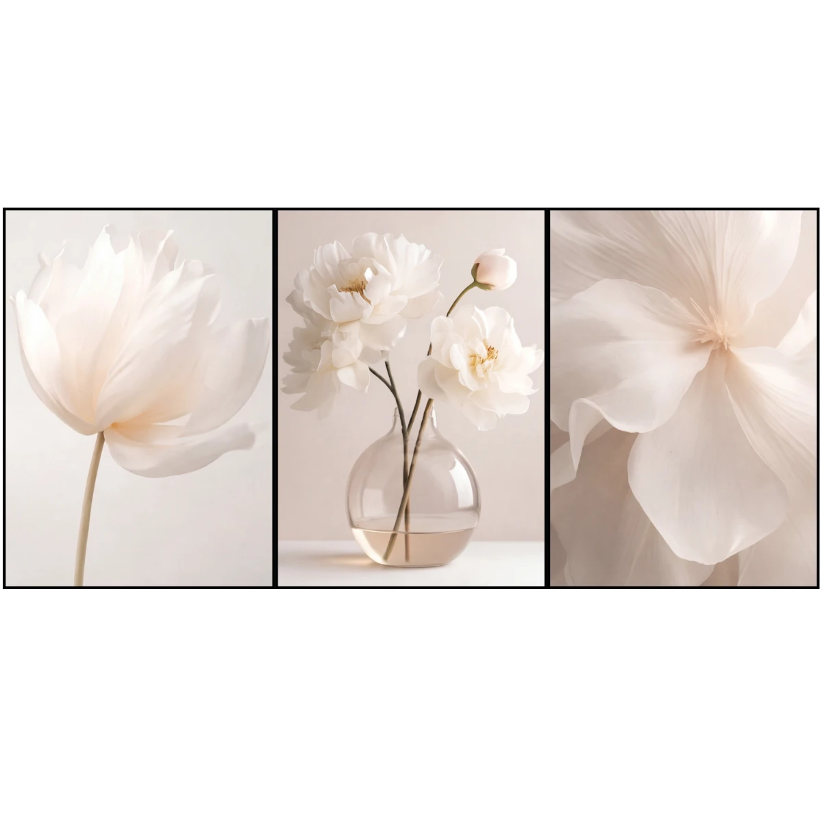 Statik Tutunma Özellikli Tablo - Poster Çiçek (Model- 81) 