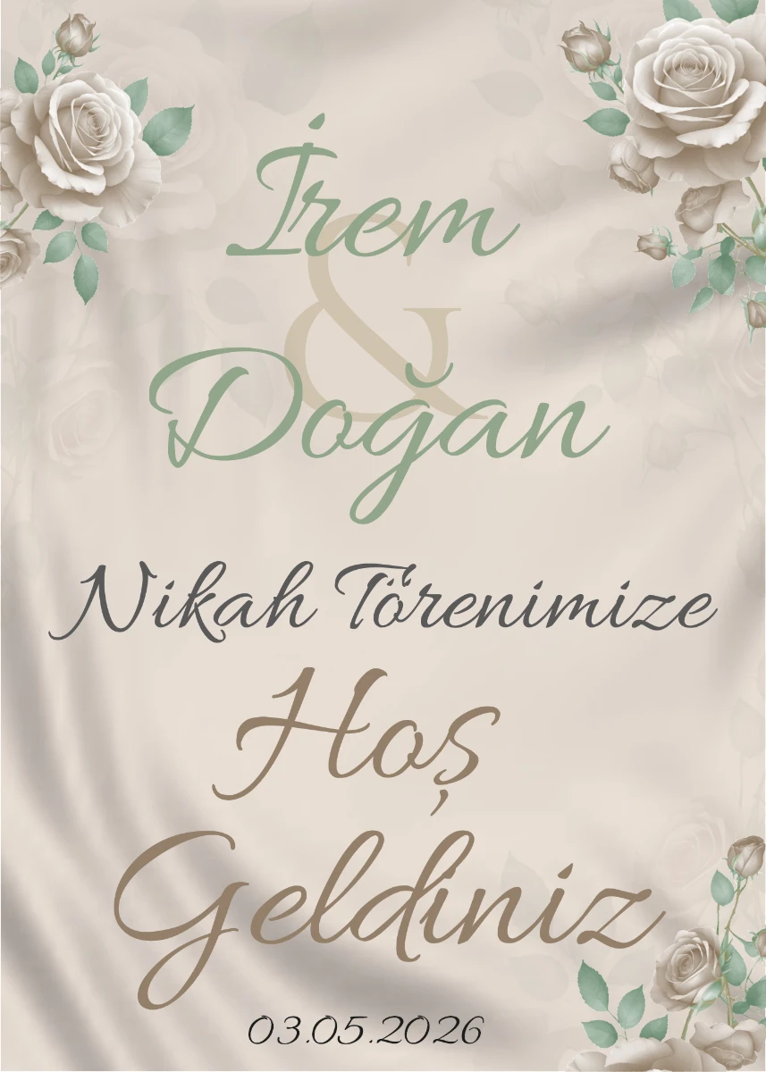 Statik Tutunma Özellikli Nikah Tablo - Poster Özel Gün ( Model - 50) 