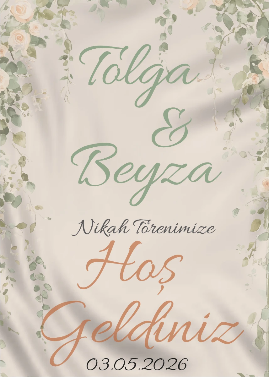 Statik Tutunma Özellikli Nikah Tablo - Poster Özel Gün ( Model - 51) 