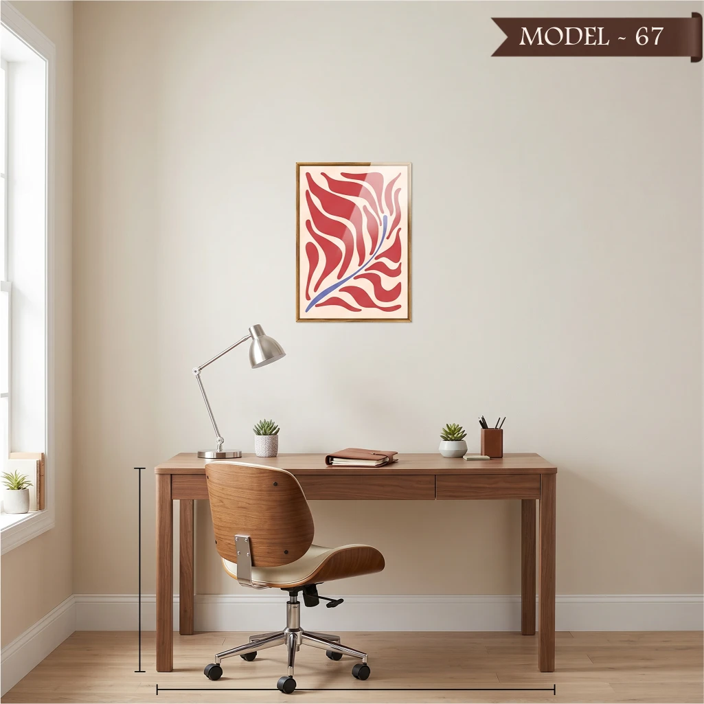 Cam Görünümlü Yapışkanlı Tablo Çiçek (Model- 67)