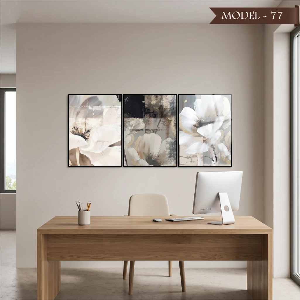 Cam Görünümlü Yapışkanlı Tablo Çiçek (Model- 77)