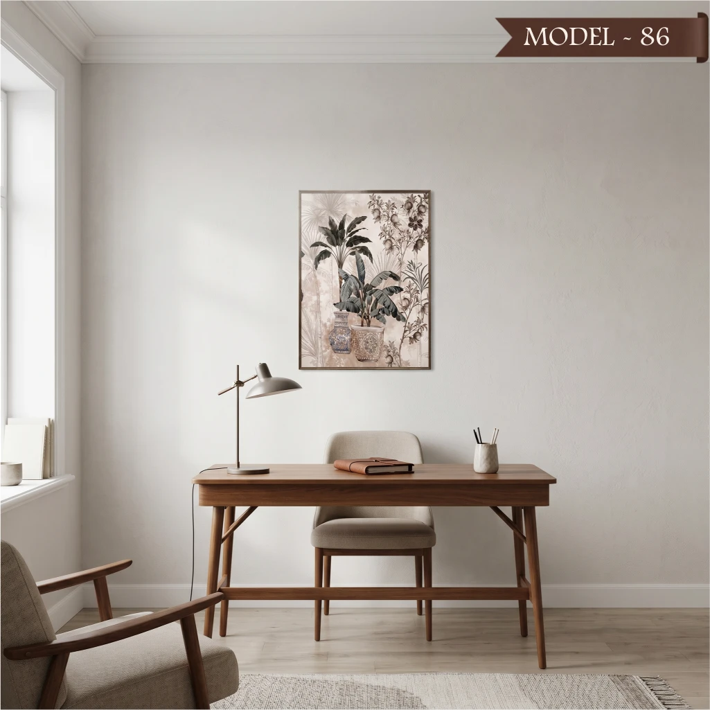 Cam Görünümlü Yapışkanlı Tablo Çiçek (Model- 86)