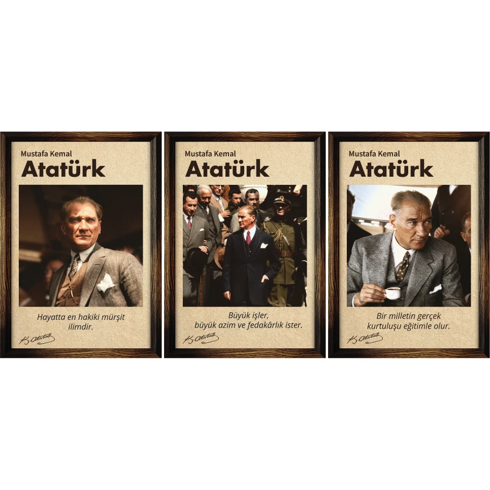 Statik Tutunma Özellikli Tablo - Poster Atatürk (Model- 30) 