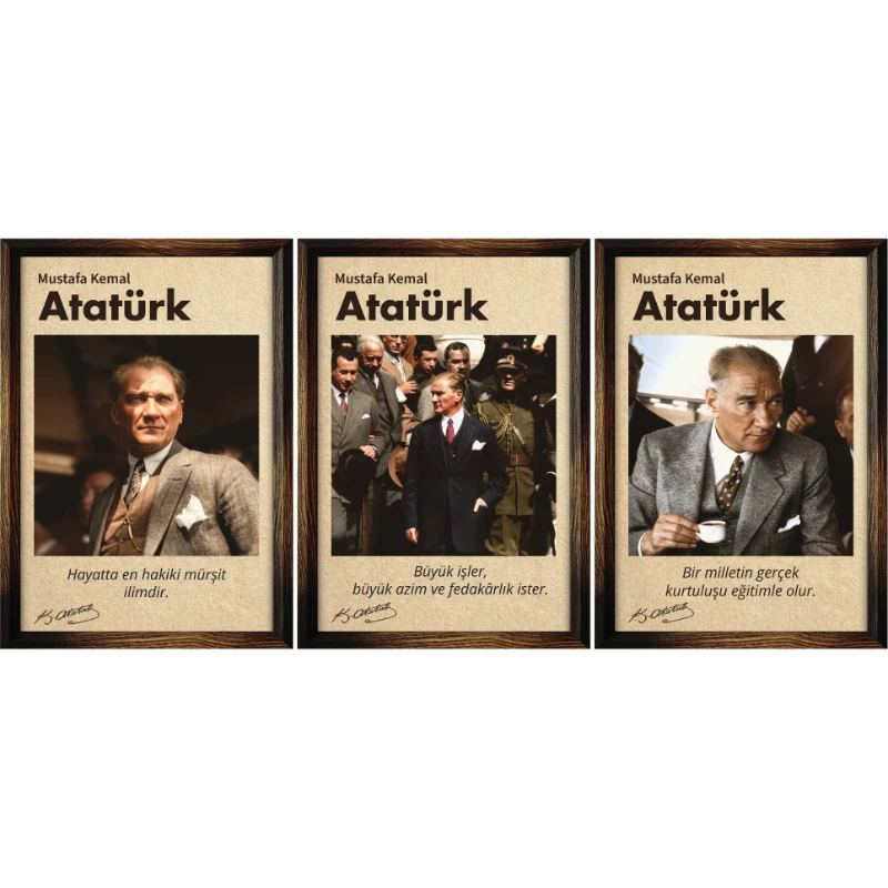 Statik Tutunma Özellikli Tablo - Poster Atatürk (Model- 30)