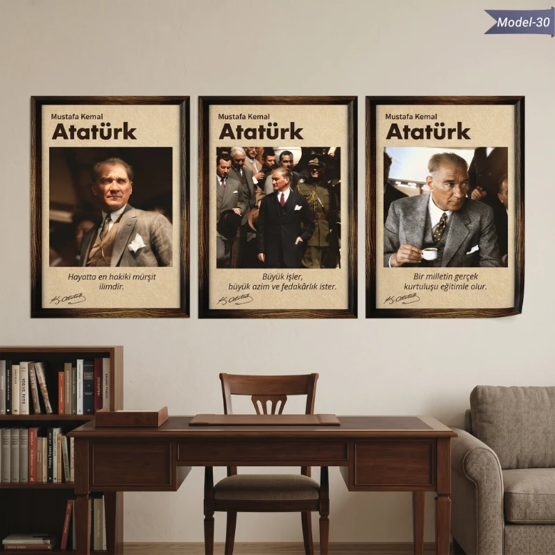 Statik Tutunma Özellikli Tablo - Poster Atatürk (Model- 30)