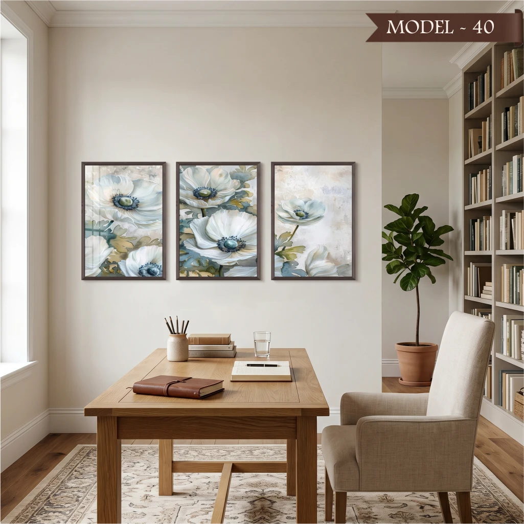 Cam Görünümlü Yapışkanlı Tablo Çiçek (Model- 40)