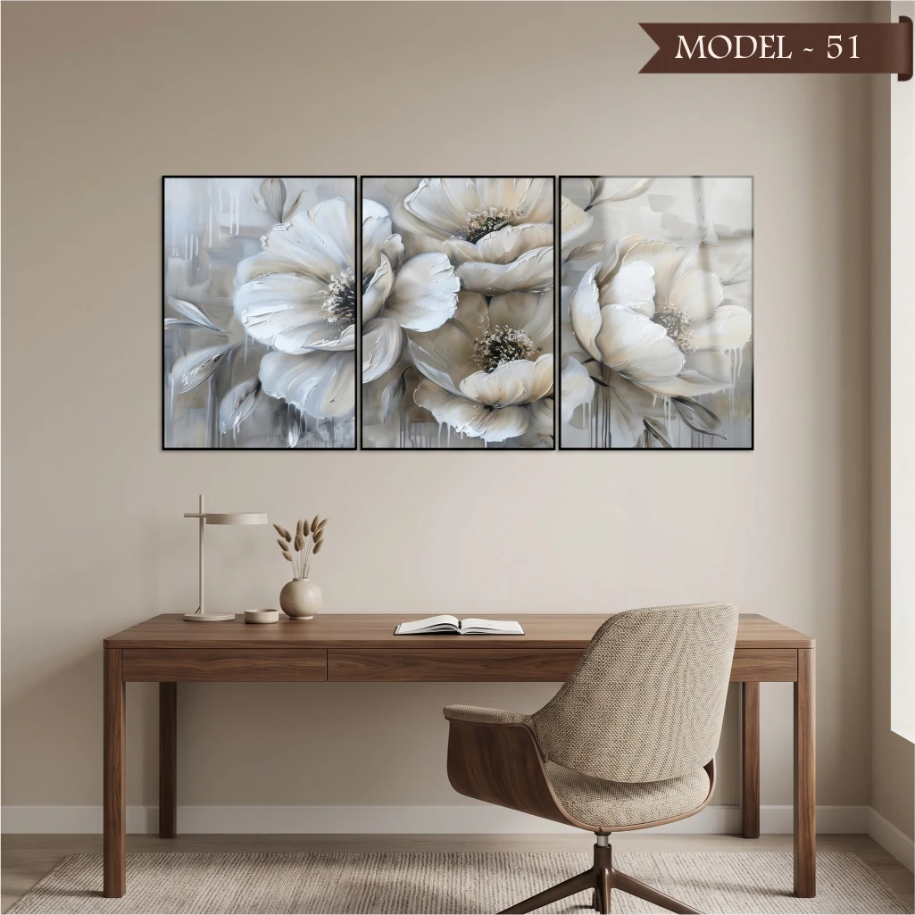Cam Görünümlü Yapışkanlı Tablo Çiçek (Model- 51)
