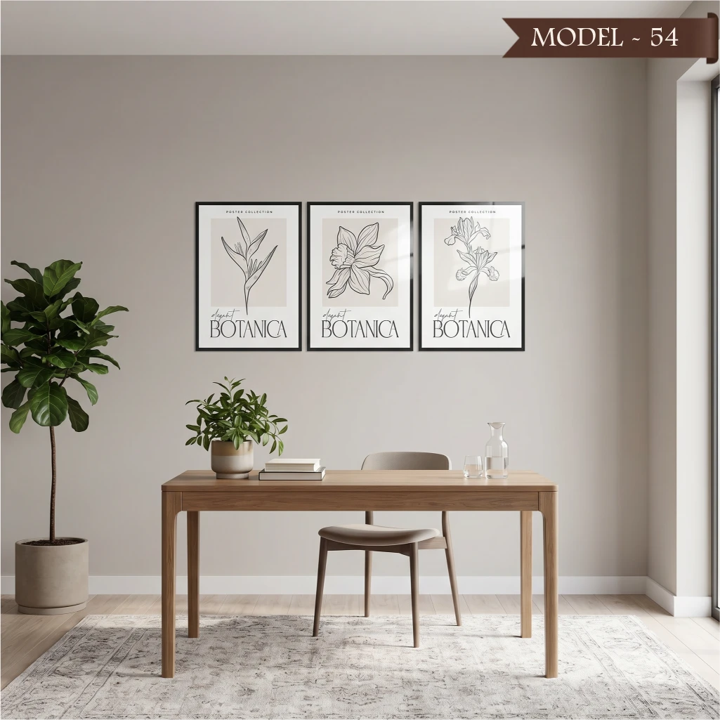 Cam Görünümlü Yapışkanlı Tablo Çiçek (Model- 54)
