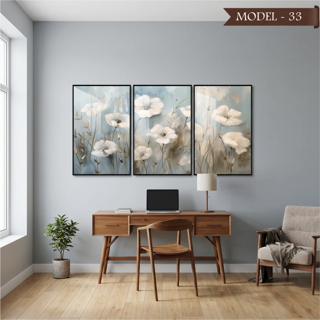Cam Görünümlü Yapışkanlı Tablo Çiçek (Model- 33)