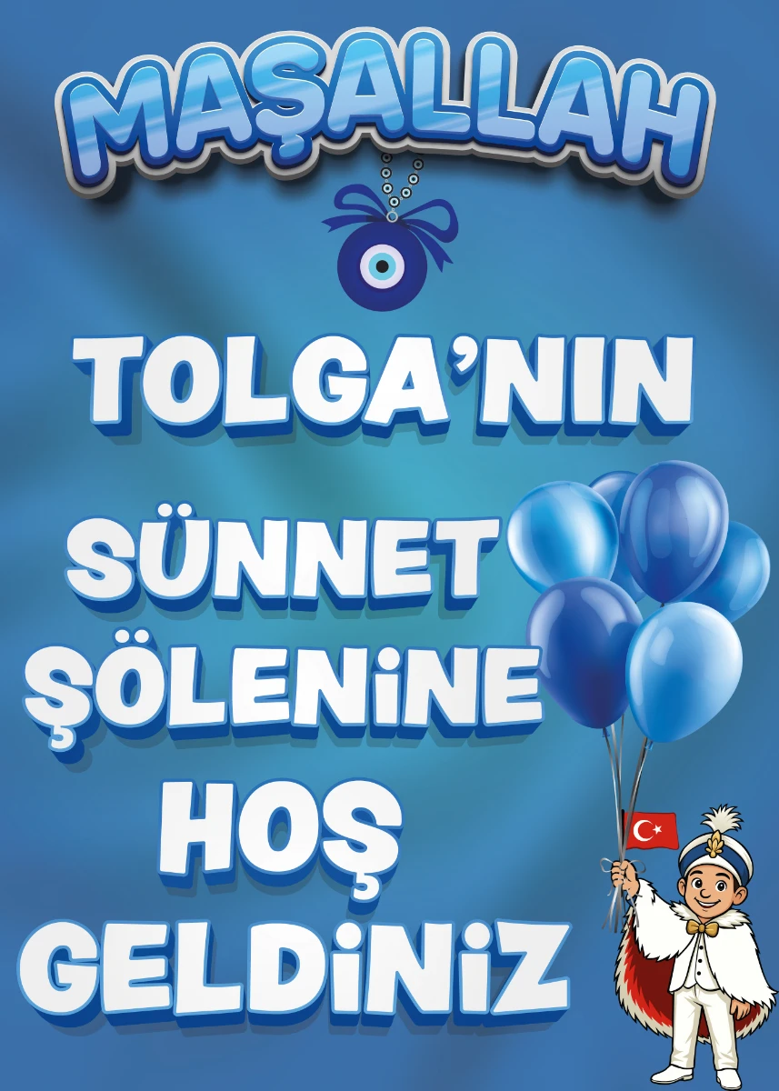 Statik Tutunma Özellikli Sünnet Tablo - Poster Özel Gün ( Model - 45) 