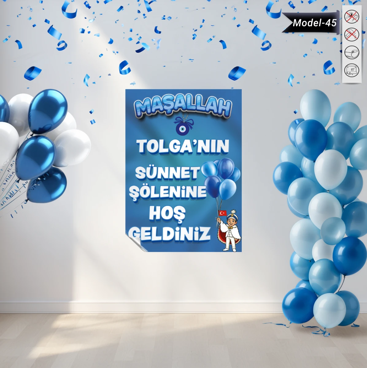 Statik Tutunma Özellikli Sünnet Tablo - Poster Özel Gün ( Model - 45)