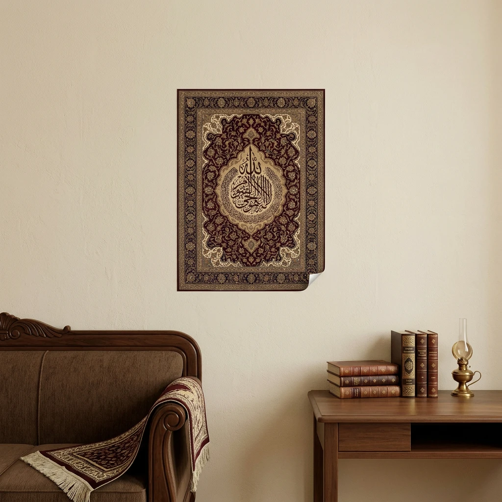 Statik Tutunma Özellikli Tablo - Poster Halı Desen (Model-11)