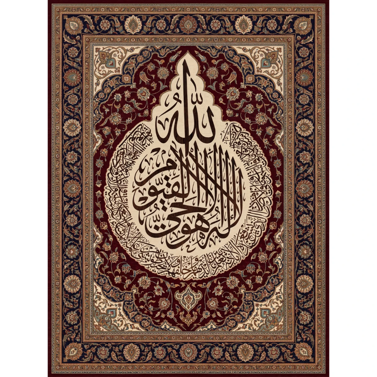 Statik Tutunma Özellikli Tablo - Poster Halı Desen (Model-9) 