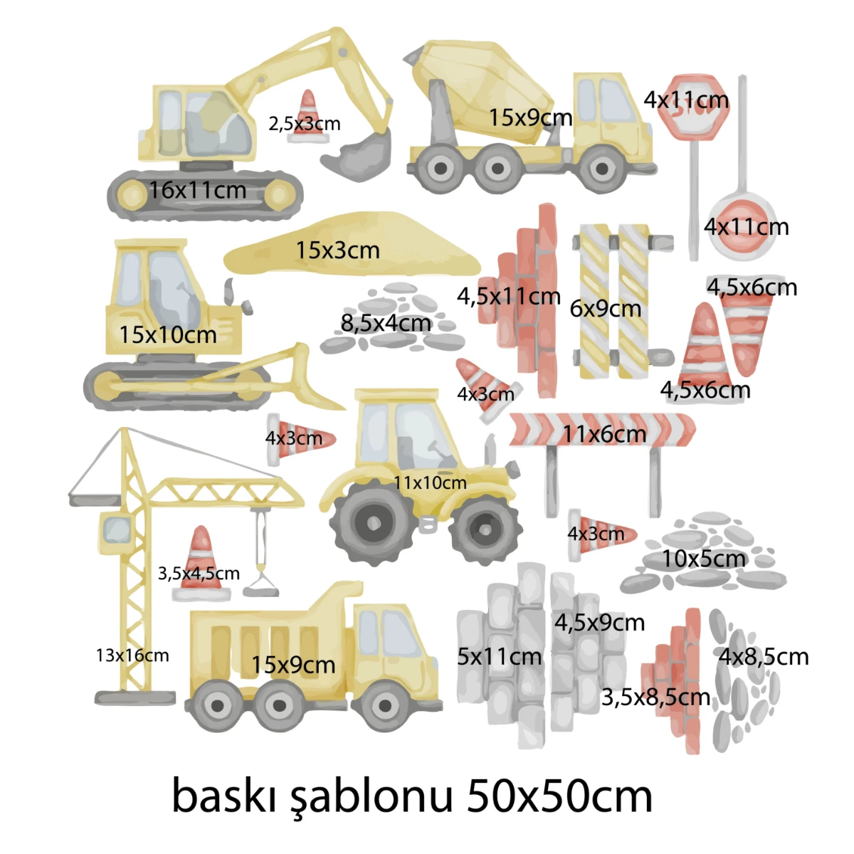 Çocuk İş Makinası Sticker (Model-28) 