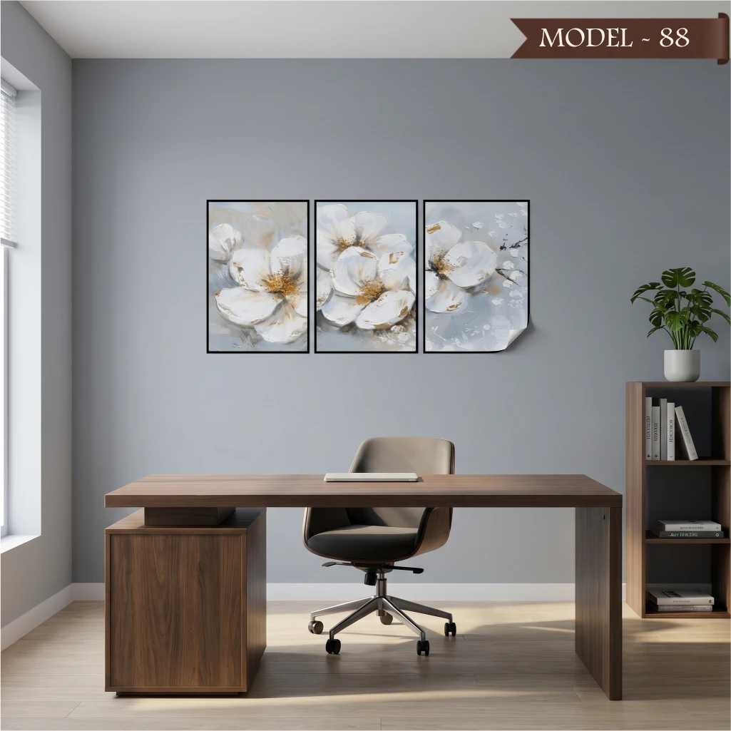 Statik Tutunma Özellikli Tablo - Poster Çiçek (Model- 88)