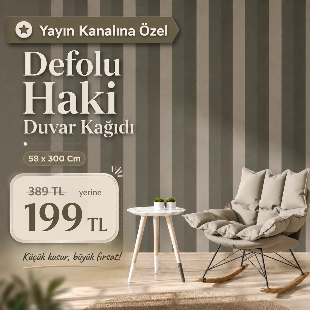 Yayın Kanalına Özel Defolu Haki Duvar Kağıdı
