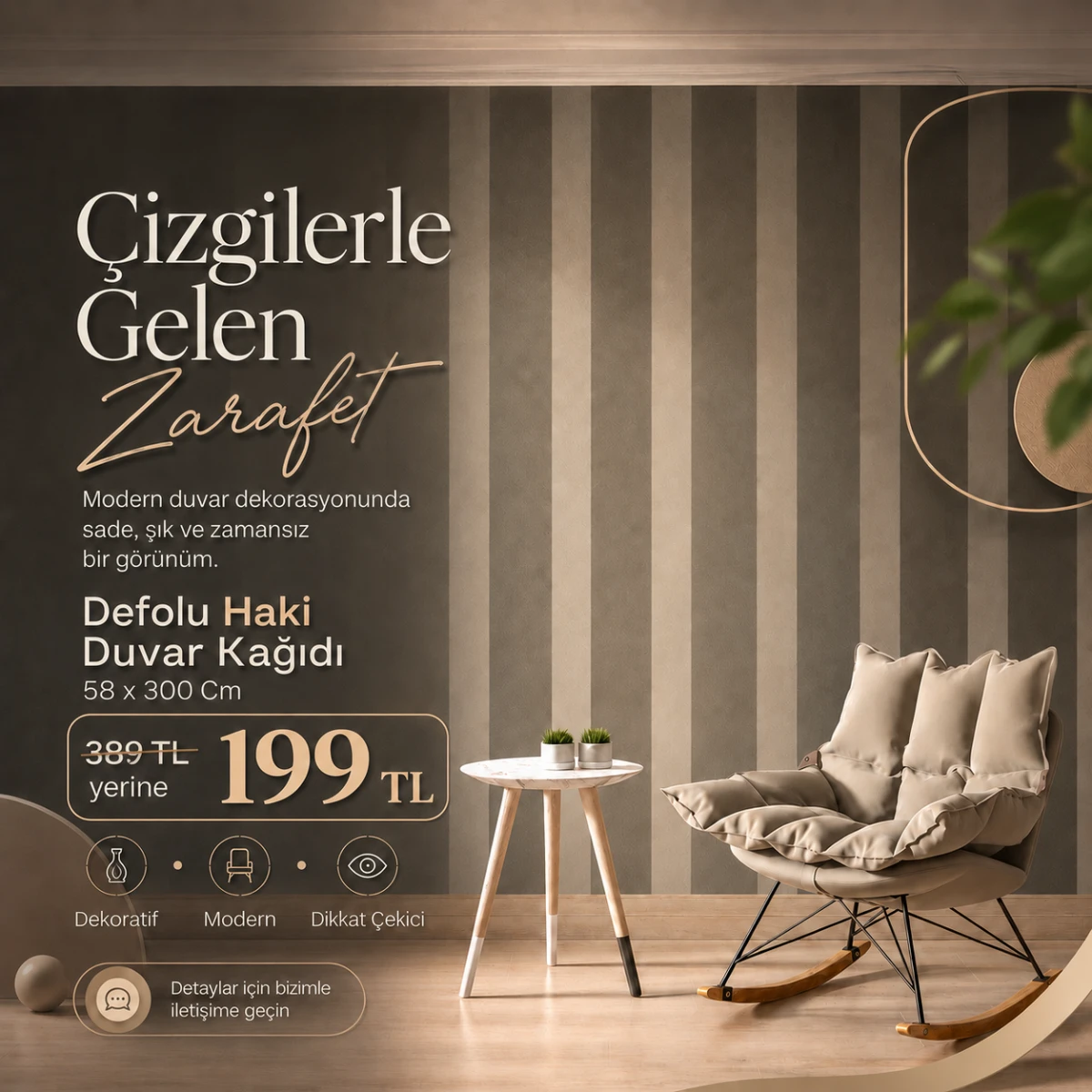 Aldın Aldına Özel Defolu Haki Duvar Kağıdı