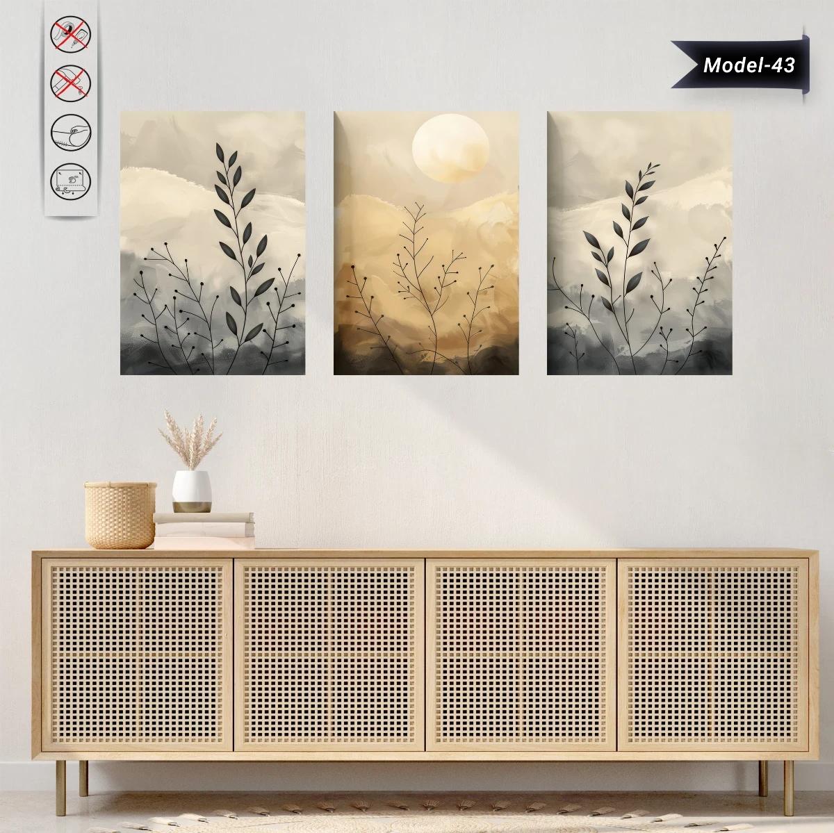 Statik Tutunma Özellikli Tablo - Poster Çiçek (Model- 43) (70X100)
