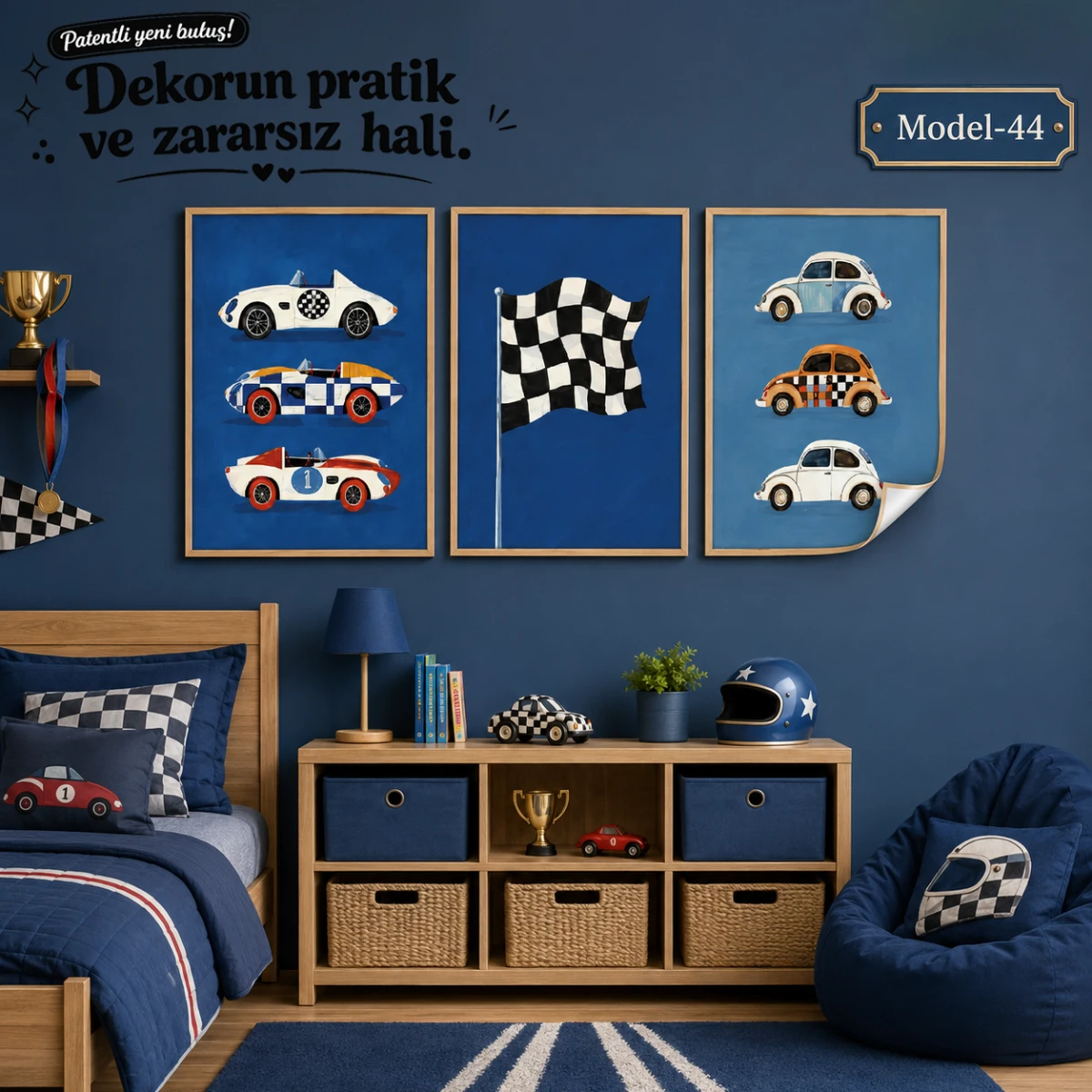 Statik Tutunma Özellikli Tablo - Poster Çocuk Odası (Model-44)