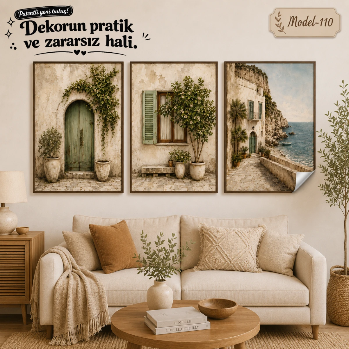 Statik Tutunma Özellikli Tablo - Poster Manzara (Model- 110)