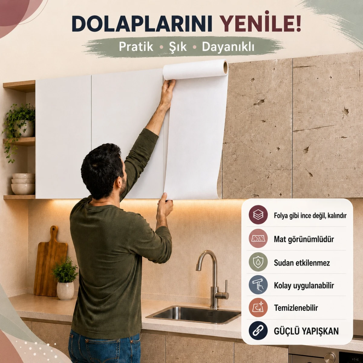 Beyaz Kalın Kaplama 