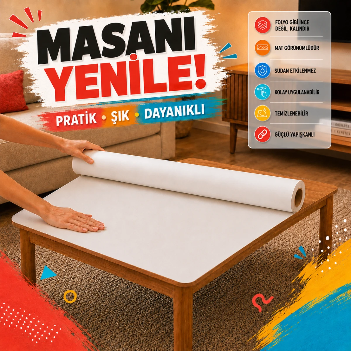 Beyaz Kalın Kaplama 