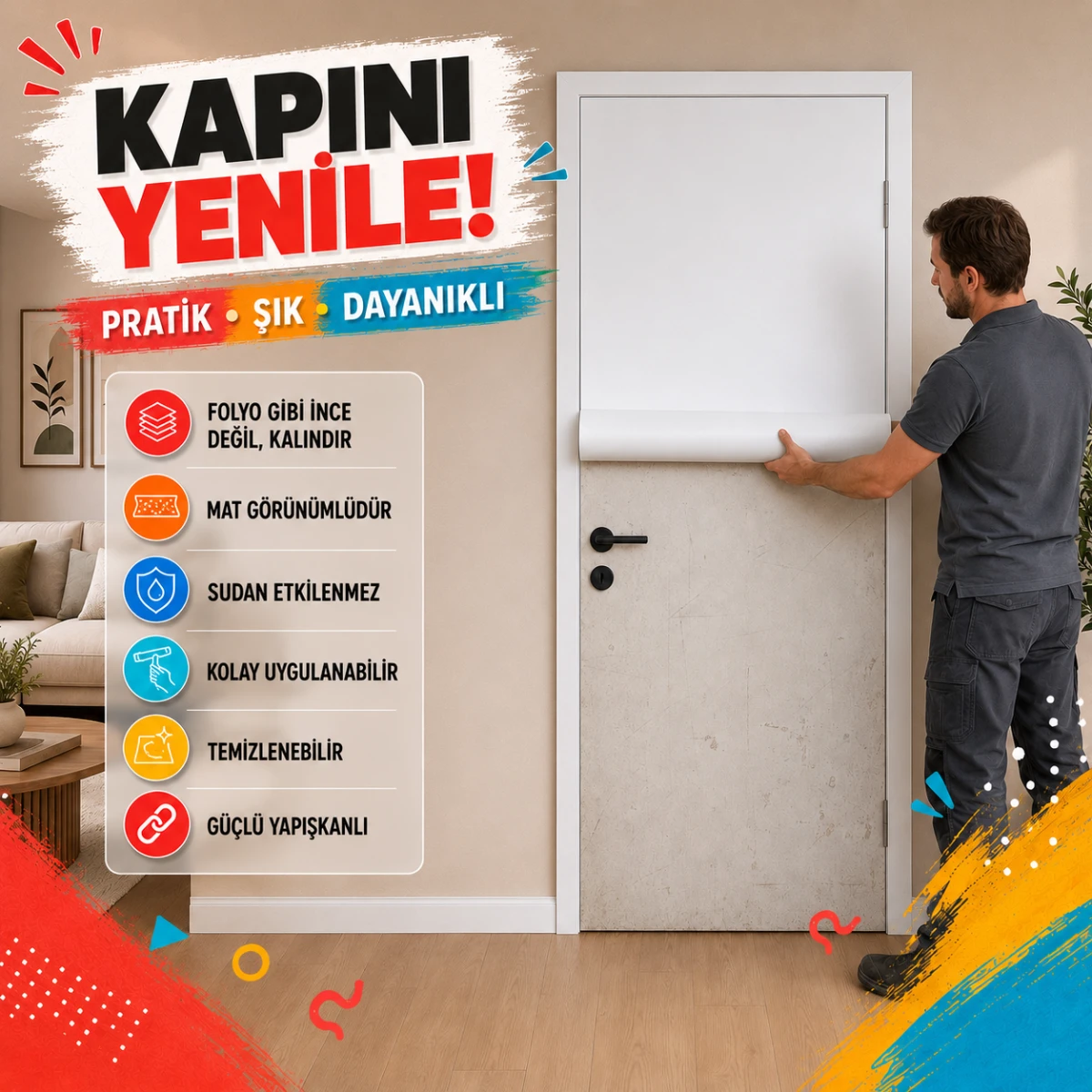 Beyaz Kalın Kaplama 
