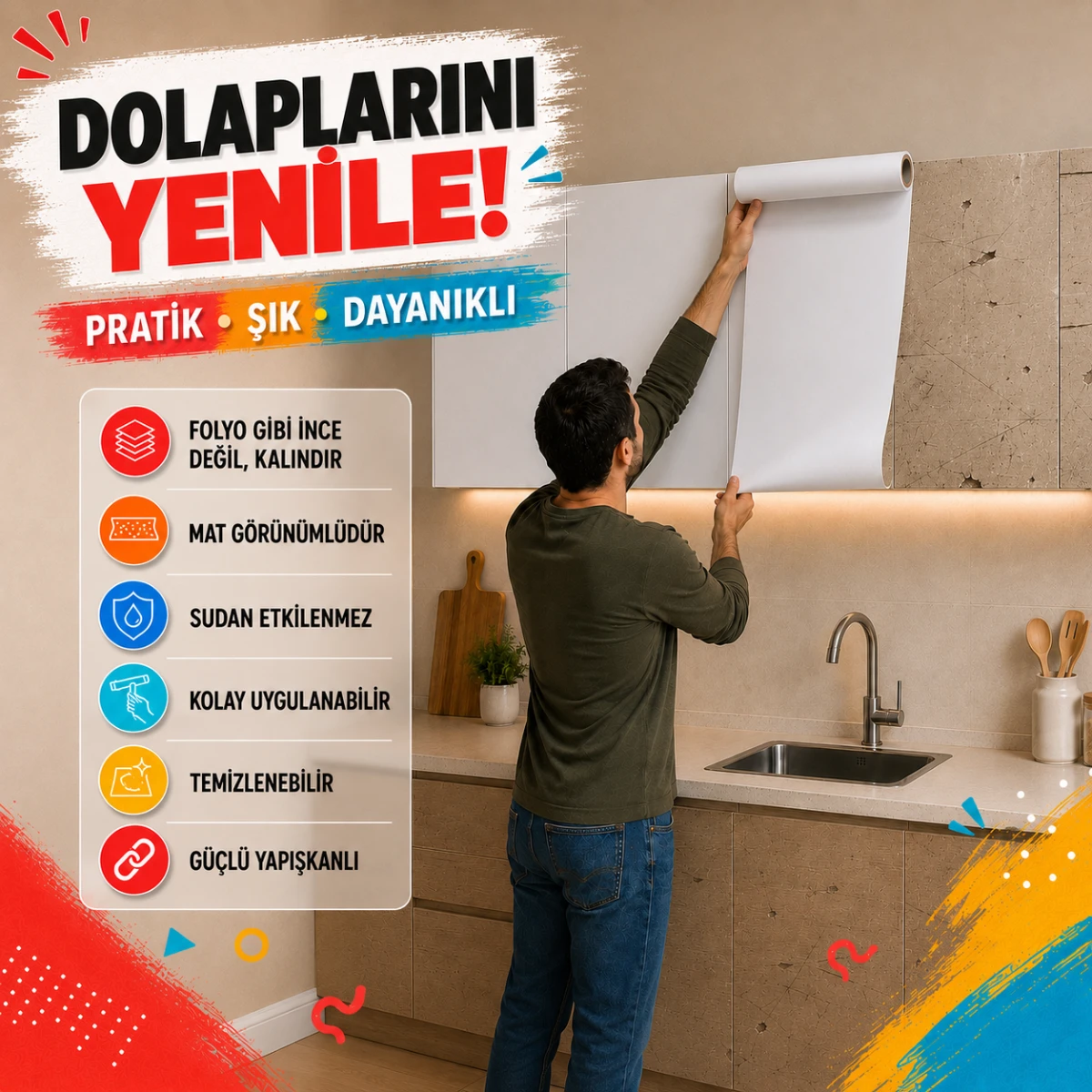Beyaz Kalın Kaplama 