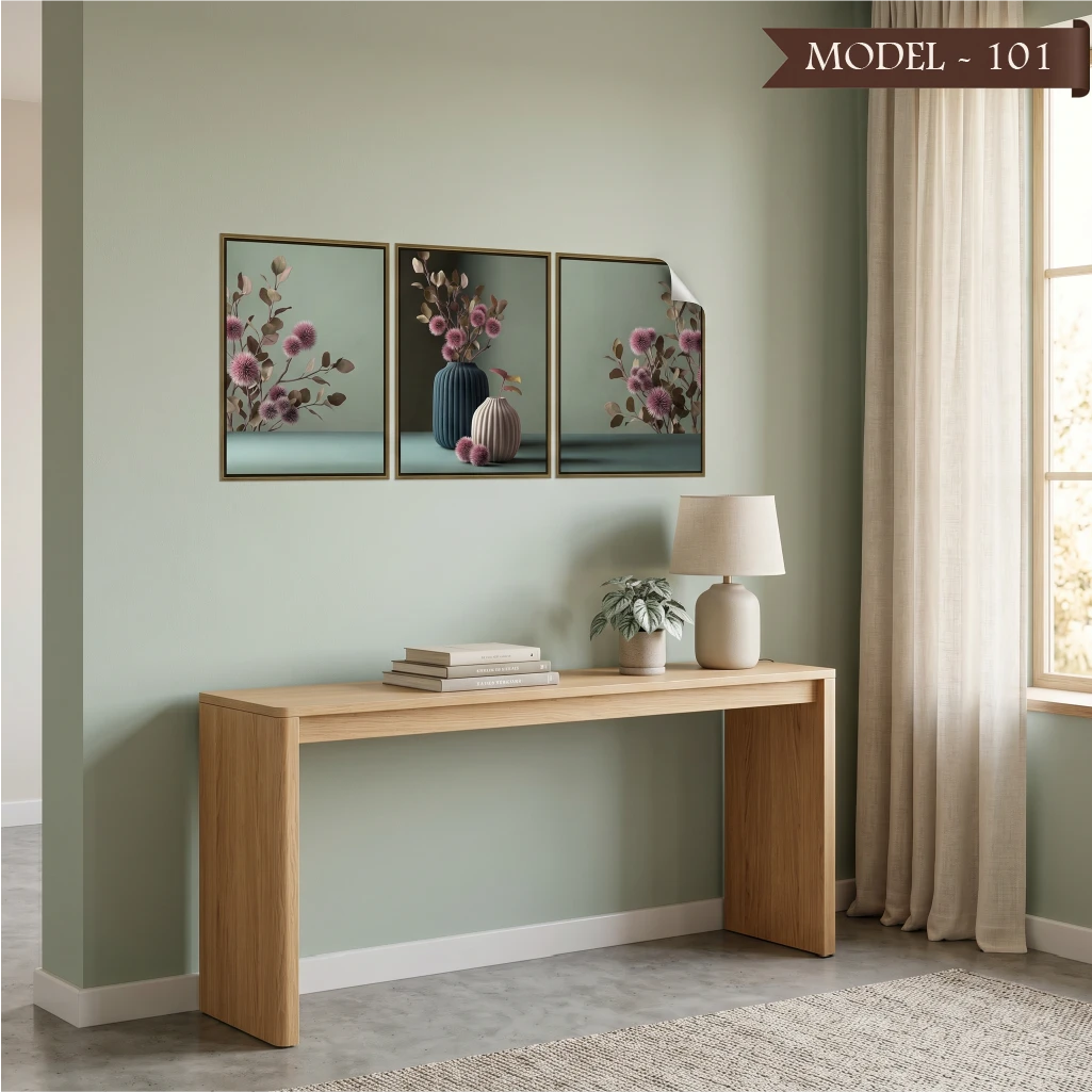 Statik Tutunma Özellikli Tablo - Poster Çiçek (Model- 101)