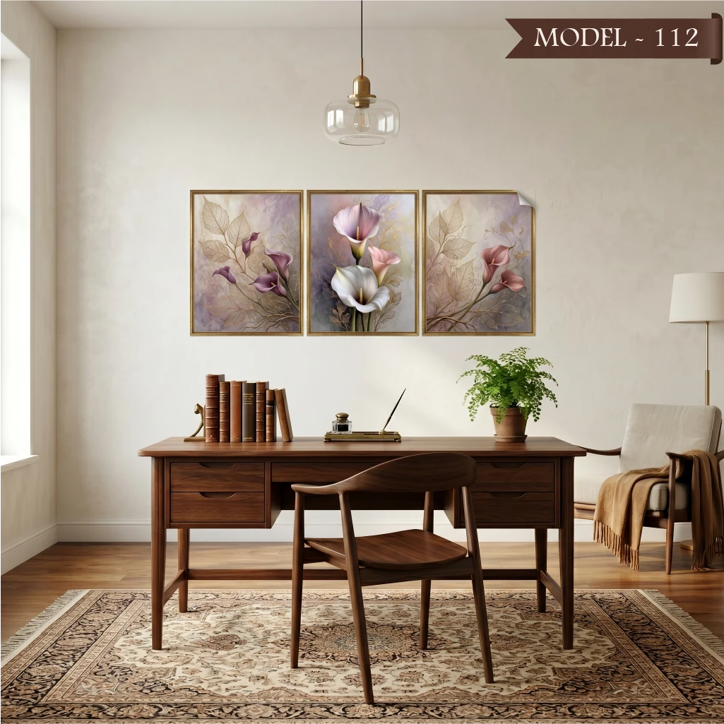 Statik Tutunma Özellikli Tablo - Poster Çiçek (Model- 112)