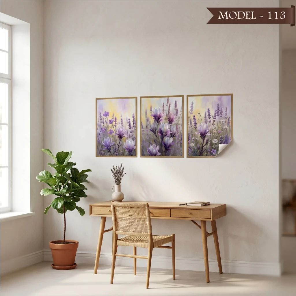 Statik Tutunma Özellikli Tablo - Poster Çiçek (Model- 113)